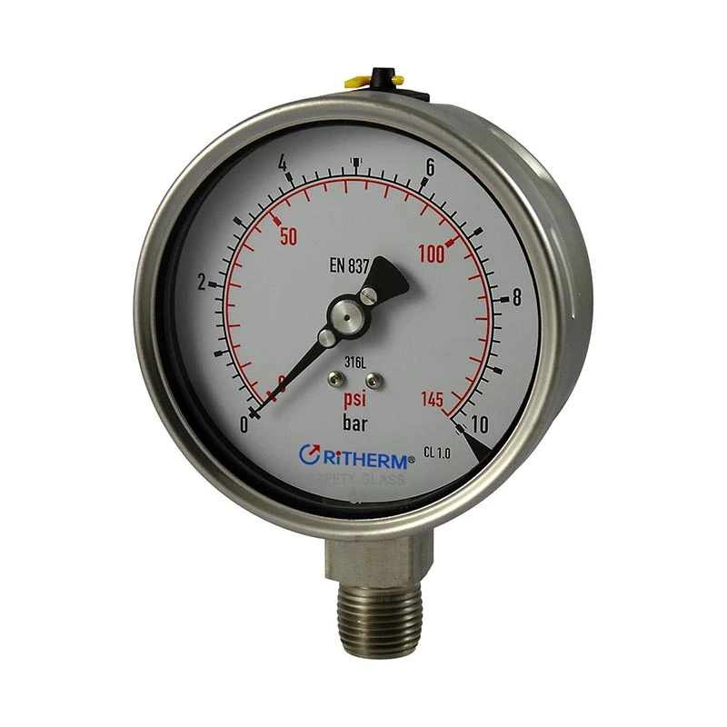 Manometr spawany laserowo, w całości ze stali nierdzewnej